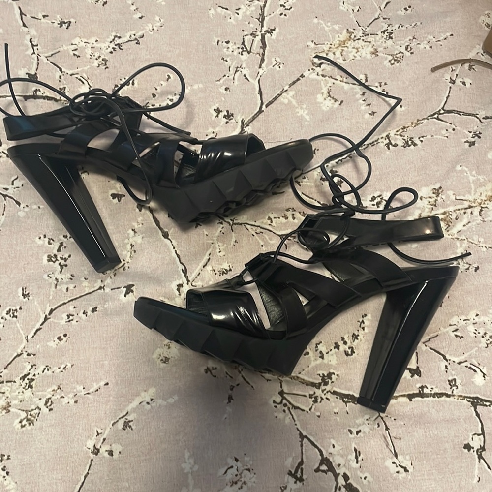 Black Stuart Weitzman strappy sandals size 10